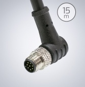 M8 GPIO 8-pin Cable [Right Angle, Up(Triton) / Down(Atlas & Helios)] - 15 м
