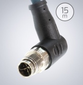 Кабель M12 to RJ45 IP67 Cat6a Cable [Right Angle, Up]  – 15 м